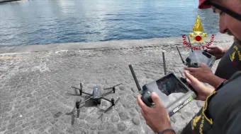 NAPOLI - CAMPI FLEGREI, SOPRALLUOGO DEI VIGILI DEL FUOCO AL PARCO ARCHEOLOGICO SOMMERSO DI BAIA