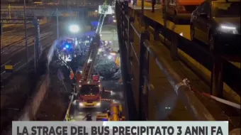 TG2 - CADUTA PULLMAN DA CAVALCAVIA A MESTRE