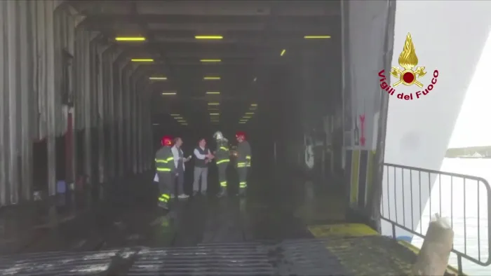 OLBIA (OT) - INCENDIO TRAGHETTO